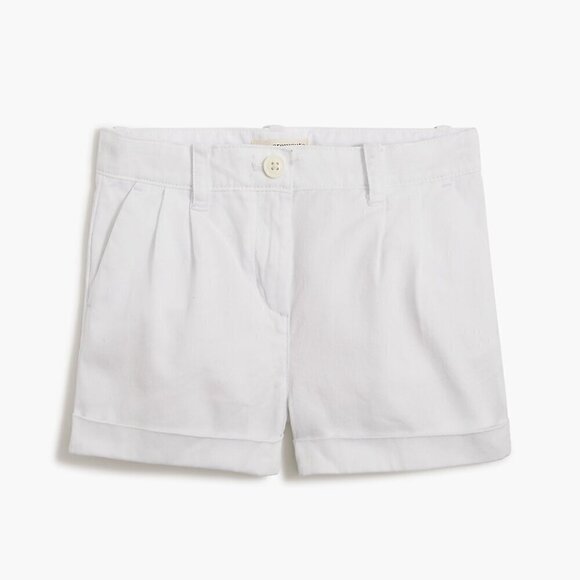 J. Crew Girls Pleated High Rise Cotton Shorts White Size 14 NWT - Picture 1 of 6